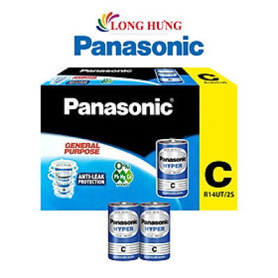 Hộp Pin than trung C Panasonic Hyper 1.5V R14UT/2S-V (24 viên) - Hàng chính hãng
