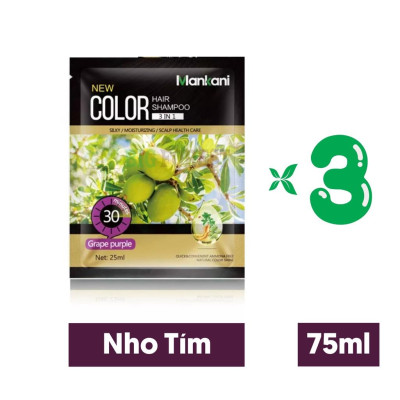 Hộp Dầu Gội Nhuộm Tóc, Thảo Dược Màu Nho Tím, Mankani [250ml - Chính Hãng]