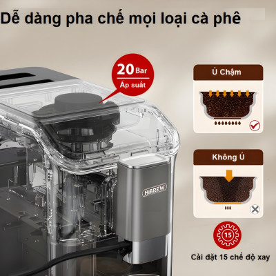 HÀNG NHẬP KHẨU - Máy pha cà phê tự động chuyên nghiệp, dùng cho quán cà phê, nhà hàng và khách sạn HiBREW H16