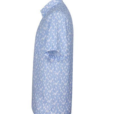 Áo sơ mi nam tay ngắn form suông vạt ngang Khatoco A1MN538T2-CNIN324-2504-N công nghệ NANO mới