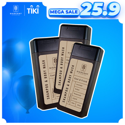 Sữa tắm dầu gội cho nam hương nước hoa 375ml Rebellious thương hiệu SIGSCENT- COMBO 3