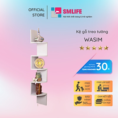 Kệ trang trí phòng khách gỗ công nghiệp SMLIFE Wasim