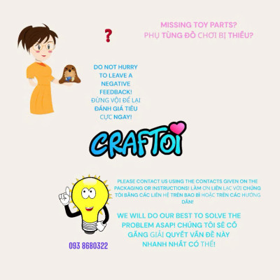 KIM NHỰA Bộ Thủ Công Trẻ Tự Làm Thú Bông 5+ PENGUIN PIPIN Craftoi Felt Sewing toy prepunched holes plastic needle