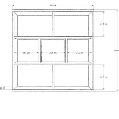 Kệ Sách Treo Tường Tối Giản, Hiện Đại Juno Sofa CTKT242 KT 80x80x20cm