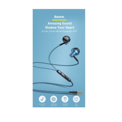 Tai Nghe Có Dây Baseus H19 Âm Thanh Trầm Nổi 6D 3.5 Mm, Tích Hợp Micro - Hàng nhập khẩu