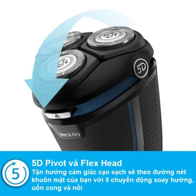 Máy cạo râu khô và ướt cao cấp, thương hiệu Hà Lan Philips S3206/09 Series 3000 - Chức năng: Cạo râu, tỉa tóc mai, ria mép - HÀNG NHẬP KHẨU
