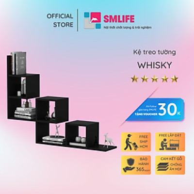 Giá sách treo tường phong cách hiện đại SMLIFE Whisky