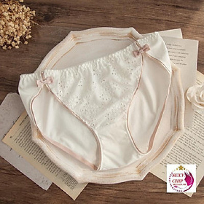 Quần Lót Cotton Retro Eo Giữa Hoạ Tiết Thêu Tinh Tế Hàng Cao Cấp WL82