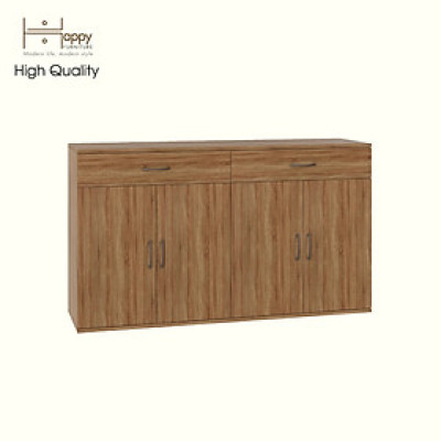 [Happy Home Furniture] SCANDINA, Tủ đựng đồ 4 cánh mở - 2 ngăn kéo ,130cm x 37cm x 75cm ( DxRxC), TCM_087