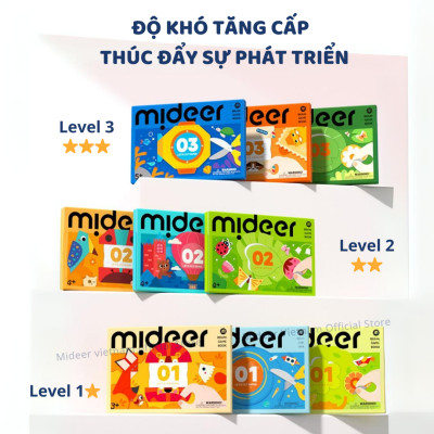 Đồ Chơi Cắt Dán Giấy Thủ Công 3 Cấp Độ cho bé mideer Level Up Let