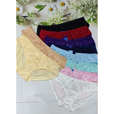 Combo 10 quần lót thun lạnh ren trước  Nhiều màu hàng việt nam - L