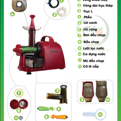 Máy ép điện cỏ lúa mì Lexen - Hàng nhập khẩu