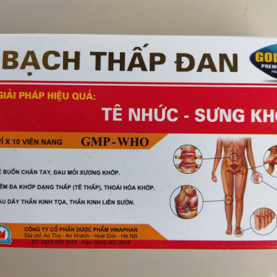 Combo 2 Hộp Bạch Thấp Đan Vinaphar Hộp 30 viên - Hổ trợ giảm tê nhức sưng khớp - Giúp giảm đau mỏi xương khớp, tê buồn chân tay  - Châu Ngân Pharma
