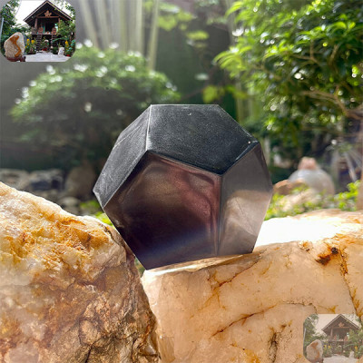 Quả cầu đa giác đá bồ kết đen NHA SAN QC1158 - 1.3 Kg (ĐK: 11.5cm)