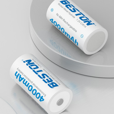 Pin C sạc Beston 4000mAh - Vỉ 2 pin cỡ trung dùng cho thiết bị gia đình, thiết bị điện tử - hàng nhập khẩu