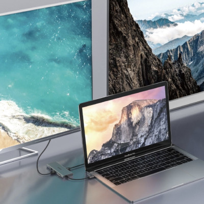 BỘ CHUYỂN ĐỔI WIWU ALPHA A11312H 11 IN 1 USB TYPE C HUB Chất Liệu Hợp Kim Nhôm, Khả Năng Tương Thích Rộng Rãi - Hàng Chính Hãng