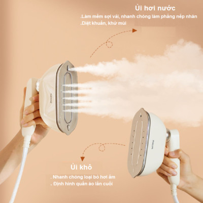 Bàn là, ủi hơi nước cầm tay công suất lớn 1800W. Thương hiệu Hà Lan cao cấp Philips - STE0850/50 - Hàng nhập khẩu