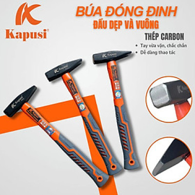 Búa Đóng Đinh Đầu Dẹp (vát) Kapusi k9523 – Cán Nhựa Chống Trượt – Chất Lượng Cao