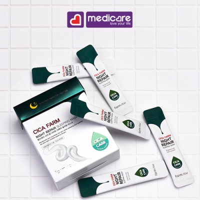 0133438 Mặt Nạ Ngủ FARMSTAY Cica Farm Night Repair Sleeping Mask Phục Hồi Da Gói 10g