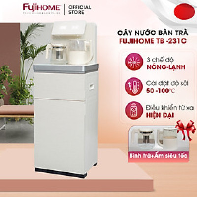 Cây nước nóng lạnh bàn trà cafe Fujihome nhập khẩu cài đặt nhiệt độ sôi, máy nước nóng lạnh bình âm điều khiển từ xa - hàng chính hãng