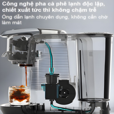 Máy pha cà phê 4 trong 1, Espresso, Viên Nén Nespresso, Nescafe Dolcegusto, Kcup Thương hiệu Mỹ cao cấp HiBREW - H6. Hàng chính hãng