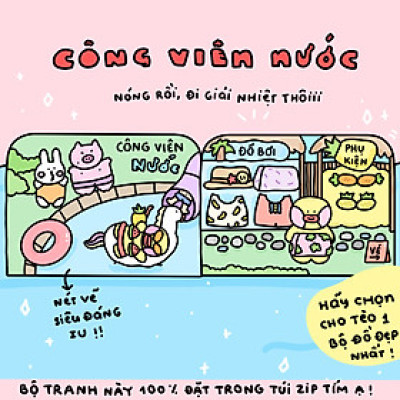 Bộ Tranh Tương Tác Cô Tiên Xanh - Bộ Tranh Công Viên Nước