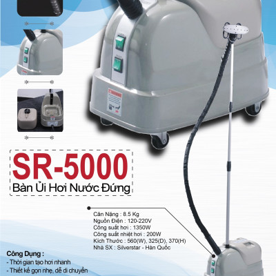 Bàn ủi hơi nước đứng công nghiệp SR-5000 Silver Star - Hàng chính hãng