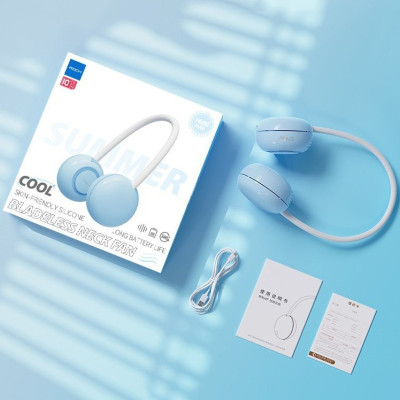 Quạt mini đeo cổ không cánh Rockspace sạc tích điện, dùng liên tục 5h có 3 chế độ gió - Hàng chính hãng