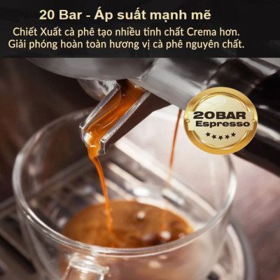 Máy pha cà phê bán tự động Espresso, Cappuccino, Latte thương hiệu Mỹ cao cấp HiBREW H10B - Hàng Nhập Khẩu