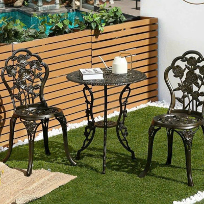 Bộ bàn ghế nhôm đúc sân vườn Tundo Tân cổ điền NK 