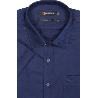 Áo sơ mi nam KHATOCO ngắn tay họa tiết A1MN468T2-CNMK193-2411-N