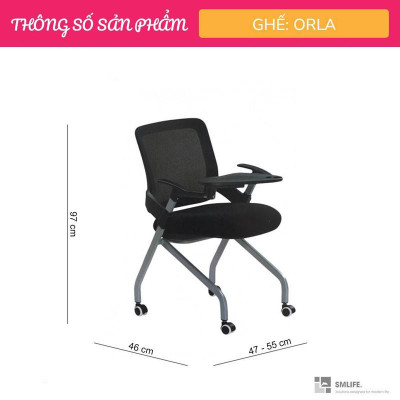 Ghế xếp phòng học kèm bàn có bánh xe SMLIFE Orla