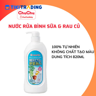Nước rửa bình sữa, núm ty và rau củ qủa Chuchu Baby