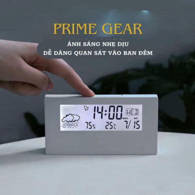 [ Tặng kèm pin ] Đồng hồ báo thức trong suốt decor trang trí phòng - Tích hợp Nhiệt kế đo nhiệt độ, Độ ẩm, đồng hồ nhiệt độ phòng Kỹ thuật số