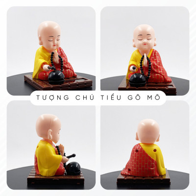 Tượng Sư Thầy Gõ Mõ Gật Đầu Trang Trí Phong Thủy | Tượng Trang Trí Nhà Cửa, Bàn Làm Việc, Taplo Xe Ô Tô Cầu Bình An, Hạnh Phúc, Mọi Điều May Mắn
