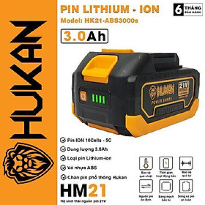 PIN ION 10 CELLS-5C 3.0AH HK 21 - ABS3000S HUKAN - HÀNG CHÍNH HÃNG