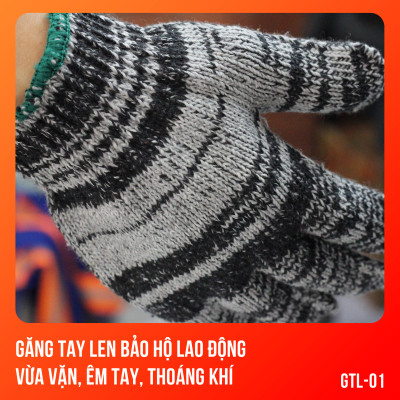 Găng tay len bảo hộ, vừa vặn, êm tay, thoáng khí