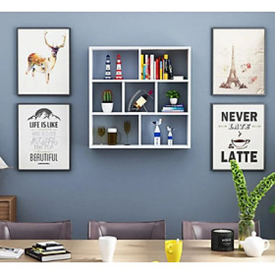 Kệ Sách Treo Tường Tối Giản, Hiện Đại Juno Sofa CTKT242 KT 80x80x20cm