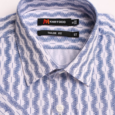 Áo sơ mi Khatoco nam tay ngắn Form tailor fit