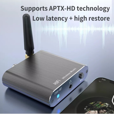 Bộ Thu Âm Thanh Không Dây Bluetooth 5.2 Hỗ Trợ Cổng AUX/COAXIAL/OPTICAL D300-HD - Hàng Nhập Khẩu