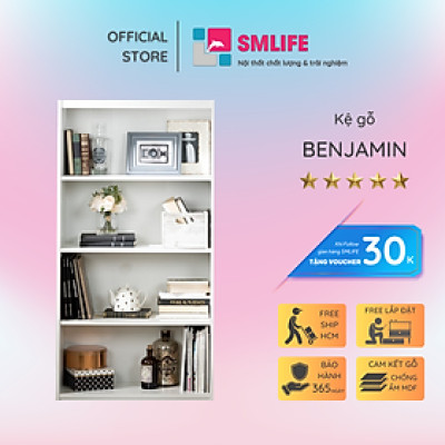 Giá sách gỗ công nghiệp thiết kế tiện dụng SMLIFE Benjamin