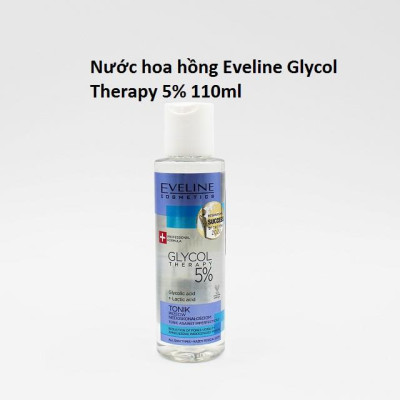 Nước hoa hồng Eveline Glycol Therapy 5% se khít chân lông 110ml_[Tặng kèm mặt nạ Hàn Quốc cao cấp]