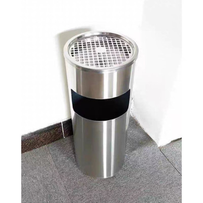 Thùng Rác Inox Gạt Tàn Thuốc - Ø250 X 610H