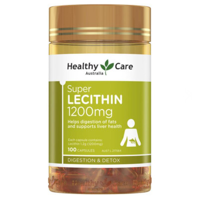 Mầm Đậu Nành Healthy Care Super Lecithin 1200mg 100 Viên hỗ trợ làm đẹp da giúp da căng đẹp mịn màng, sắc mặt hồng hào, tươi trẻ, tăng cường nội tiết tố nữ, bổ sung nguồn dưỡng chất thiết yếu thích hợp với sự hấp thụ của chị em phụ nữ