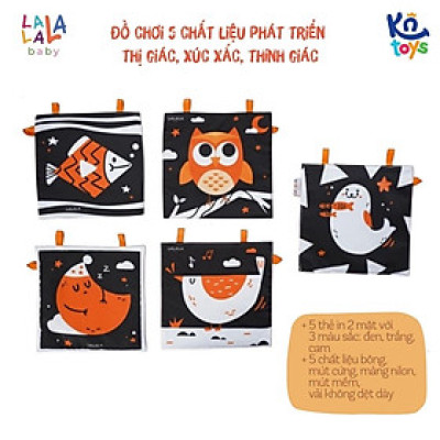 Bộ Đồ Chơi Thẻ Vải Lalala Baby 5 Chất Liệu Kích Thích Thị Giác Cho Trẻ Sơ Sinh
