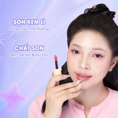 Son Kem Lì myKella Thuần Chay, Mịn Mượt, Dưỡng Môi Chống Thâm - KISSABLE MATTE LIP CREAM 5ml