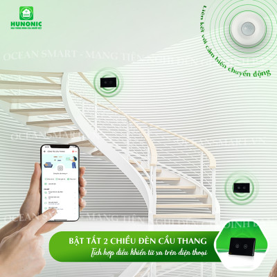 Công Tắc Cầu Thang Thông Minh Hunonic, Công Tắc Cảm Ứng Wifi - HNP1SCP