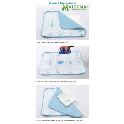 Tấm lót chống thấm cho bé VIETMAT các size 1,2x2m - 1,4x2m - 1,6x2m - 1,8x2m và 2,2x2m màu Hồng