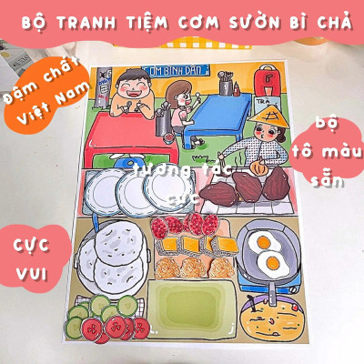 Bộ Tranh Tương Tác Cô Tiên Xanh - Tiệm Cơm Tấm Sườn Bì Chả