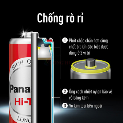 Vỉ Pin than đỏ Panasonic AA R6DT/4S-V (4 viên/20 viên) - Hàng chính hãng